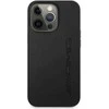 Mercedes Benz Apple iPhone 14 Pro Mercedes AMG dėklas odinis Hot Stamped (AMHCP14LDOLBK) juodos spalvos