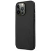 Mercedes Benz Apple iPhone 14 Pro Mercedes AMG dėklas odinis Hot Stamped (AMHCP14LDOLBK) juodos spalvos