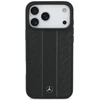 Mercedes Leather Laurel Leaves Stripes MagSafe dėklas iPhone 17 Pro Max juodos spalvos