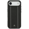 Mercedes Leather Star Pattern Stripes MagSafe dėklas skirtas iPhone Air juodos spalvos