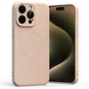 Mercury MagSafe Semi-Silikoninis Apple iPhone 15 Pro Max 6,7" dėklas telefonui rožinės spalvos sand