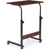 Mobile laptop table – side desk for armchair and sofa in dark walnut finish, ModernHome