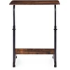 Mobile laptop table – side desk for armchair in aged walnut finish, ModernHome