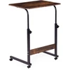 Mobile laptop table – side desk for armchair in aged walnut finish, ModernHome