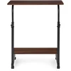 Mobile laptop table – side desk for armchair and sofa in dark walnut finish, ModernHome
