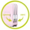 „Mobile Origin“ nešiojamoji baterija ir kelioninis įkroviklis, „Lightning“ / USB-C“ laidas, suderinamas su „MagSafe“ / „AW“ / „iPhone“, rožinis