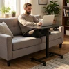 Mobilus rašomasis stalas 70×48 cm nešiojamojo kompiuterio staliukas, reguliuojamo aukščio 71.5-112 cm, juodas ModernHome