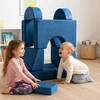 Ecotoys Mėlynas modulinis fotelis su 8 minkštomis pagalvėlėmis