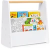 Montessori vaikiška knygų lentyna, 3 aukštų knygų stovas-organizeris, balta ECOTOYS