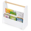 Montessori vaikiška knygų lentyna, 3 aukštų knygų stovas-organizeris, balta ECOTOYS