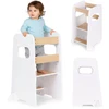 Montessori virtuvės pagalbininkas, reguliuojamas vaikiškas laiptelis-kėdutė ECOTOYS