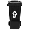 Multistore 240L Large Wheelie Bin with Rubber Wheels – Juodas for Mixed Waste