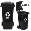 Multistore 240L Large Wheelie Bin with Rubber Wheels – Juodas for Mixed Waste