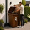 Multistore 240L Large Wheelie Bin with Rubber Wheels – Brown for Organic (BIO) Waste