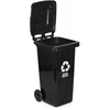 Multistore 240L Large Wheelie Bin with Rubber Wheels – Juodas for Mixed Waste