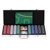 Modernhome Didelis pokerio ir blackjack žaidimų rinkinys su 90x60 cm kilimėliu