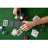 Modernhome Didelis pokerio ir blackjack žaidimų rinkinys su 90x60 cm kilimėliu