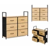 Multistore Spintelė su 6 medžiaginiais stalčiais, lentyna 80 cm, tekstilinis organizatorius, loft stiliaus ModernHome