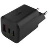 Musthavz 3 Port PD Nano įkroviklis 2xUSB-C/USB-A 65W, juodos spalvos