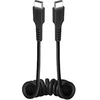 Musthavz USB-C to USB-C Spiral Cable 1.0 meter, juodas