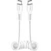 Musthavz USB-C to USB-C Spiral Cable 1.0 meter, baltas