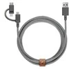 „Native Union Belt Cable Universal“ – USB-A – USB-C/Lightning/microUSB kabelis, 2 m (zebras)