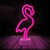 Neoninis LED šviestuvas su stovu FLAMINGO rožinis USB-C FSC-11 Forever Light