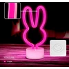 Neoninis LED šviestuvas su stovu RABBIT rožinis USB-C FSC-10 Forever Light