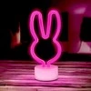 Neoninis LED šviestuvas su stovu RABBIT rožinis USB-C FSC-10 Forever Light