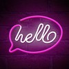Neoninis LED šviestuvas HELLO pink baltas Bat + USB FLNE15 Forever Light