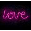 Sieninis šviestuvas Neoninis LED šviestuvas LOVE rožinis šikšnosparnis + USB FLNE05 Forever Light