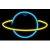 Neoninis LED šviestuvas SATURN geltonas mėlynas Šikšnosparnis + USB FLNE11 Forever Light