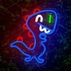 TelForceone Neon LED JURASSIC BABY DINO mėlynos spalvos FLNJ01"Forever" šviesiai