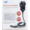Nešiojama CB radijo stotelė PNI Escort HP 62DE vokiška versija, daugiastandartė, 4W, 12V, AM-FM, 5 lygių reguliuojamas ASQ, 9 lygių RF Gain, Dual Watch, Scan, Lock