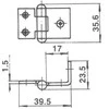 None Nežinomas Baldų lankstas F2-38, 42 x 30 x 1 mm