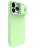 Dėklas Nillkin CamShield Silky Silicone Apple iPhone 15 Pro Max šviesiai žalias