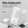 Nillkin PowerTrio 3in1 belaidis įkroviklis MagSafe Apple Watch baltos spalvos (MFI)
