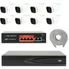 NVR POE PNI House IP810 vaizdo stebėjimo rinkinys, 8 PNI IP8POE kameros, POE komutatorius ir kabeliai komplekte