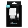 OBAL:ME laidinis įkroviklis USB-A 10W + USB-A/USB-C kabelis 1m baltos spalvos