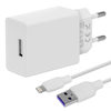 OBAL:ME sieninis įkroviklis USB-A 10W + USB-A/Lightning kabelis 1m baltos spalvos