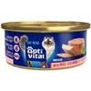 Kačių maistas - OptiVital Mini konservai su lašiša 85g be glitimo