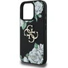 Dėklas Guess Grained Roses Big 4G logo iPhone 16 Pro Max, juodos spalvos