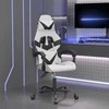 Pasukama žaidimų kėdė, baltos ir juodos spalvos, dirbtinė oda