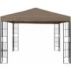 Pavėsinė su lempučių girliandomis LED, taupe, 3x3m