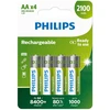 PHILIPS įkraunama baterija AA NiMH 2100mAh, 4 vnt. rinkinys.