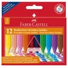 *Plastikinės kreidelės Faber-Castell Grip Jumbo, tribriaunės, 12 spalvų