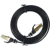 Plokščias tinklo kabelis S/STP CAT7 PNI U7015B, Patch, 2 x RJ45, 4 laidų poros, 32AWG, varinis, 10 Gbps, 600 MHz, 1.5m, juodas