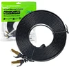 Plokščias tinklo kabelis S/STP CAT7 PNI U7075B, 2 x RJ45, 4 laidų poros, 32AWG, varinis, 10 Gbps, 600 MHz, 7,5m, juodas