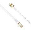 Plokščias tinklo kabelis S/STP CAT7 PNI U7100W, 2 x RJ45, 4 laidų poros, 32AWG, varinis, 10 Gbps, 600 MHz, 10m, baltas