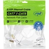 Plokščias tinklo kabelis S/STP CAT7 PNI U7075W, 2 x RJ45, 4 laidų poros, 32AWG, varinis, 10 Gbps, 600 MHz, 7.5m, baltas